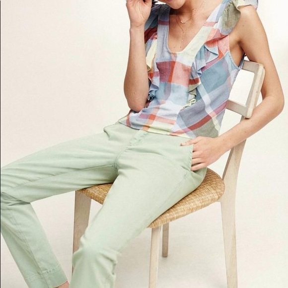 Anthropologie Maeve Madras Ruffle Top - Picture 6 of 6